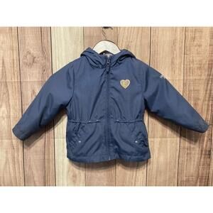 Oshkosh Bgosh 3T Toddler 3 in 1 winter jacket blue girls pink heart